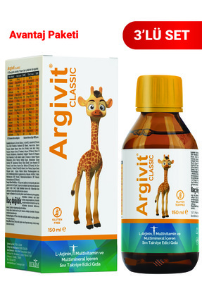 Classic L-arjinin, Multivitamin Ve Multimineral Içeren Sıvı 150 ml 3'lü Paket - Portakal Ve Vanilya Image 0
