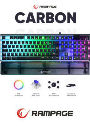 Full Rgb Carbon Mekanik Klavye Qbilek Destek Blue Gaming Klavye Oyuncu Klavye Antighosting Hot Swap Image 0