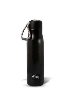600 ml Paslanmaz Çelik Termos, Çift Katmanlı, Sızdırmaz Kapaklı, Siyah Ba21547 Image 0