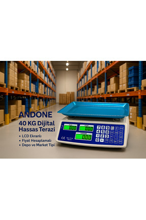 andone Market Pazarcı Manav Ve Kasap Terazisi 40 Kg Kapasiteli Elektronik Dijital Bakkal Sağlam Image 0