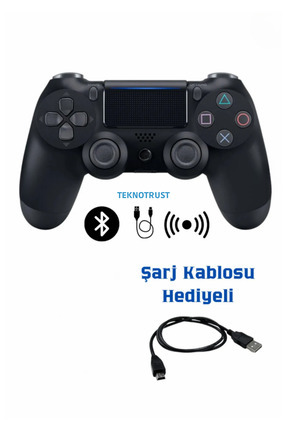 Ps4 Uyumlu Dualshock (A KALİTE) Kablosuz Kumanda Black - Jet Siyah Logosuz İthal Image 0