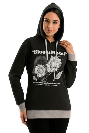 kapüşonlu sewatshirt baskılı Image 0