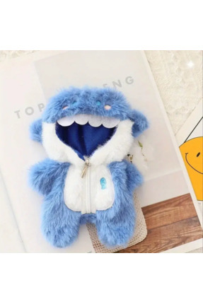 17 cm Labubu Peluş Bebek için Mavi Köpekbalığı Kıyafeti Sevimli Image 0