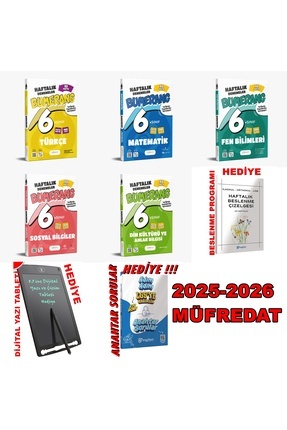 GÜNAY 6.SINIF 2025-2026 GÜNCEL MÜFREDAT HAFTALIK DENEME TÜM DERSLER FULL ULTRA SET + 3 HEDİYE Image 0