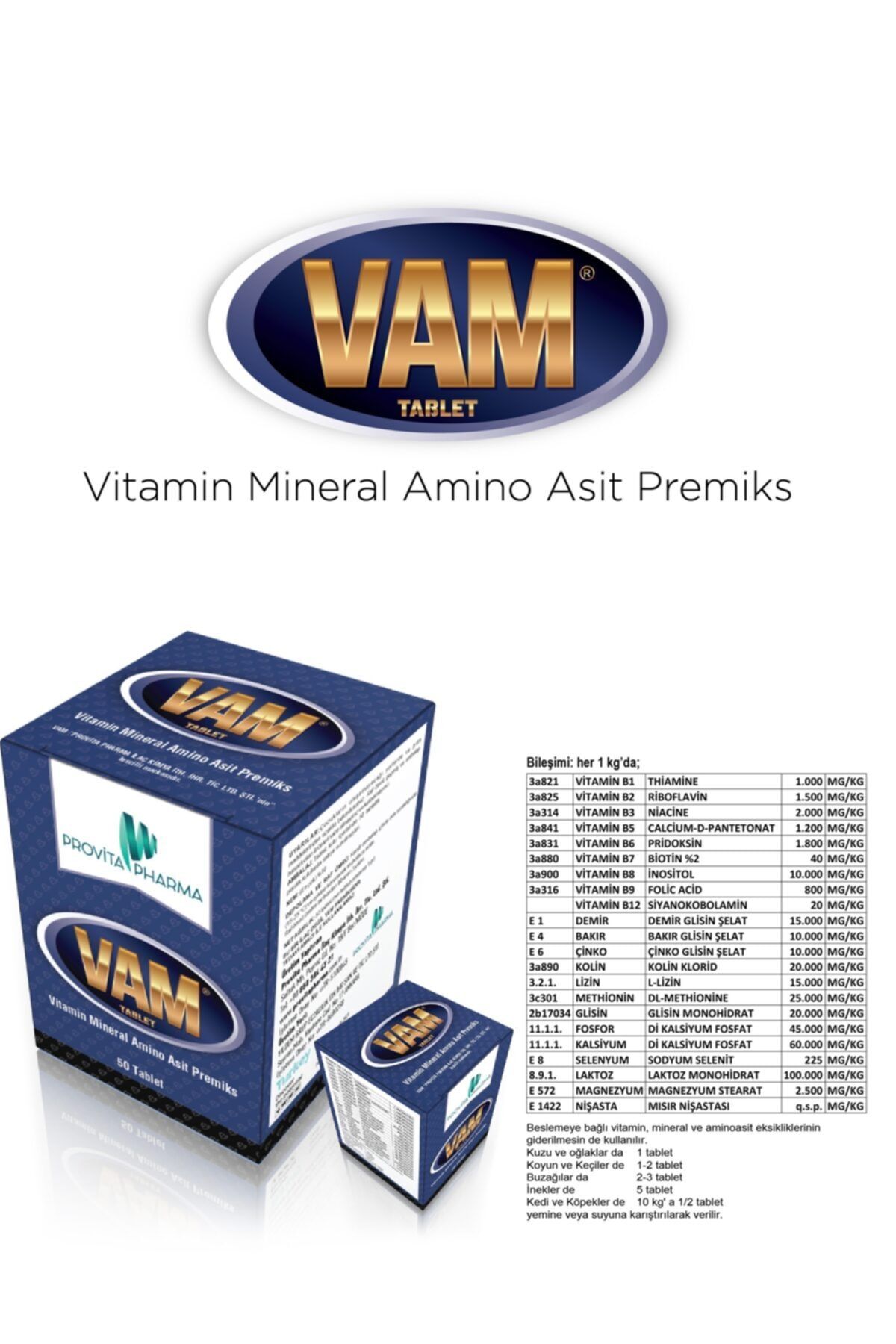 PROVİTA PHARMA Provita Vam Tablet 50 Adet