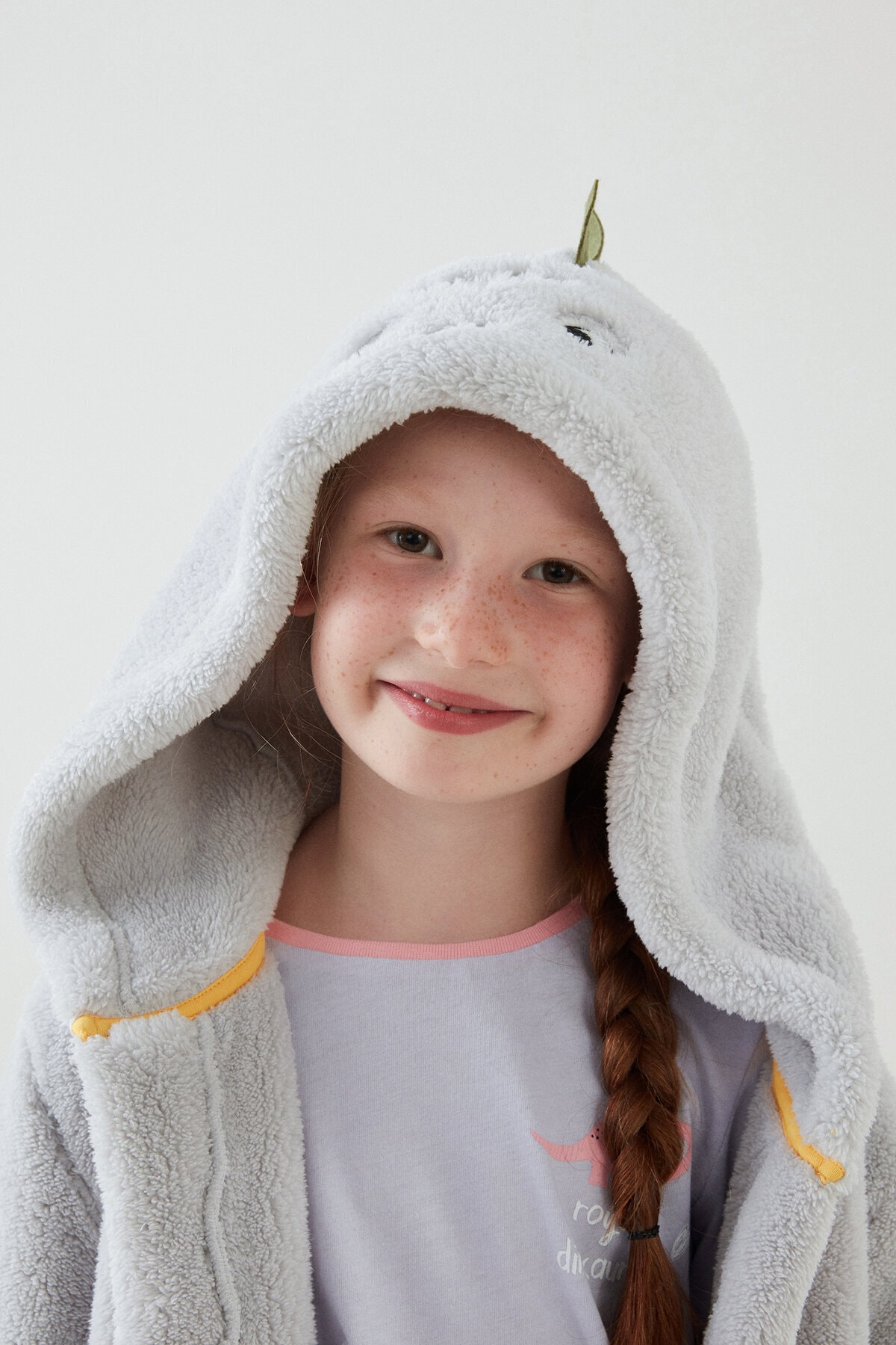 Penti Açık Gri Unisex Dino Sabahlık