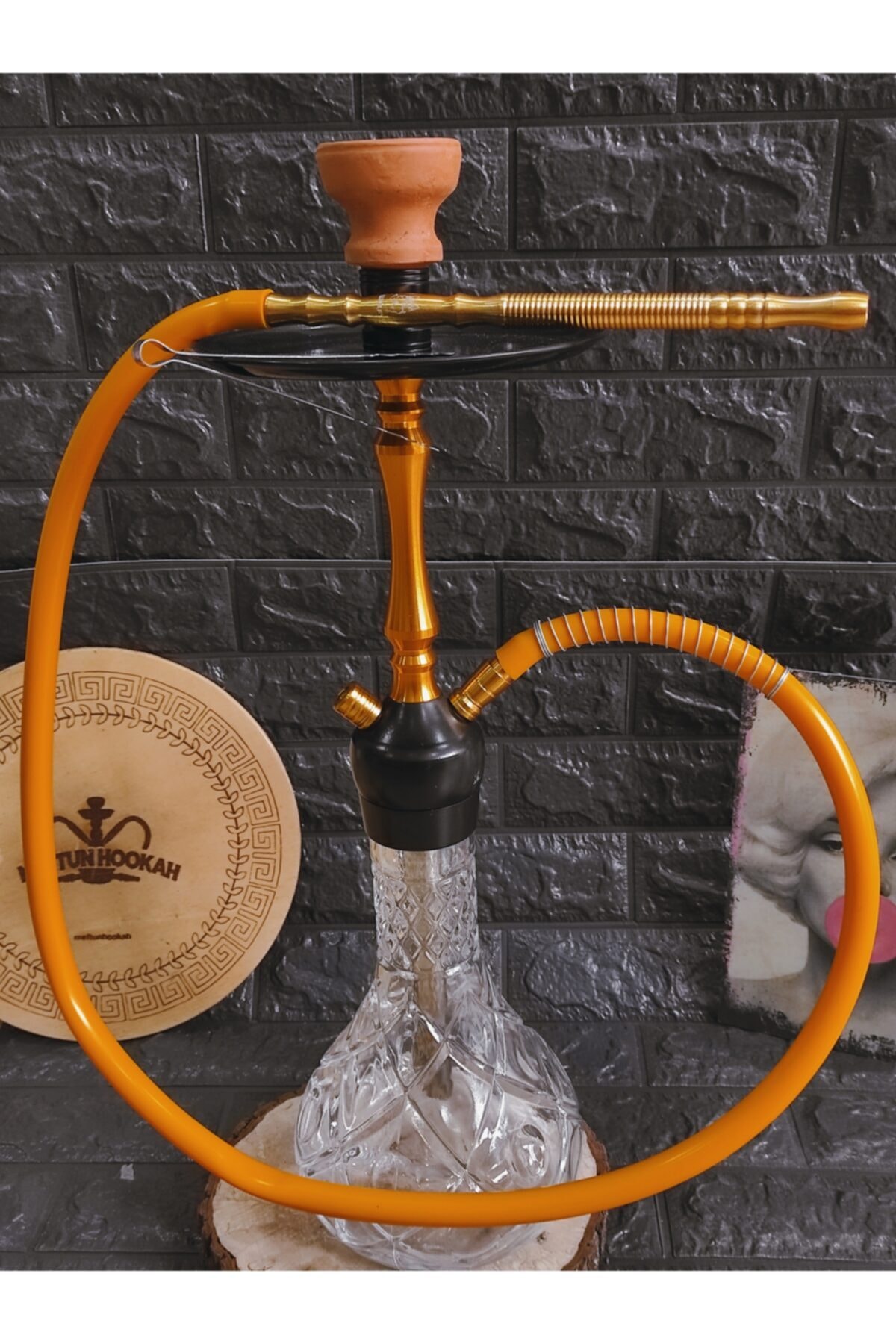 Meftun Hookah Orta Boy Nargile Sarı