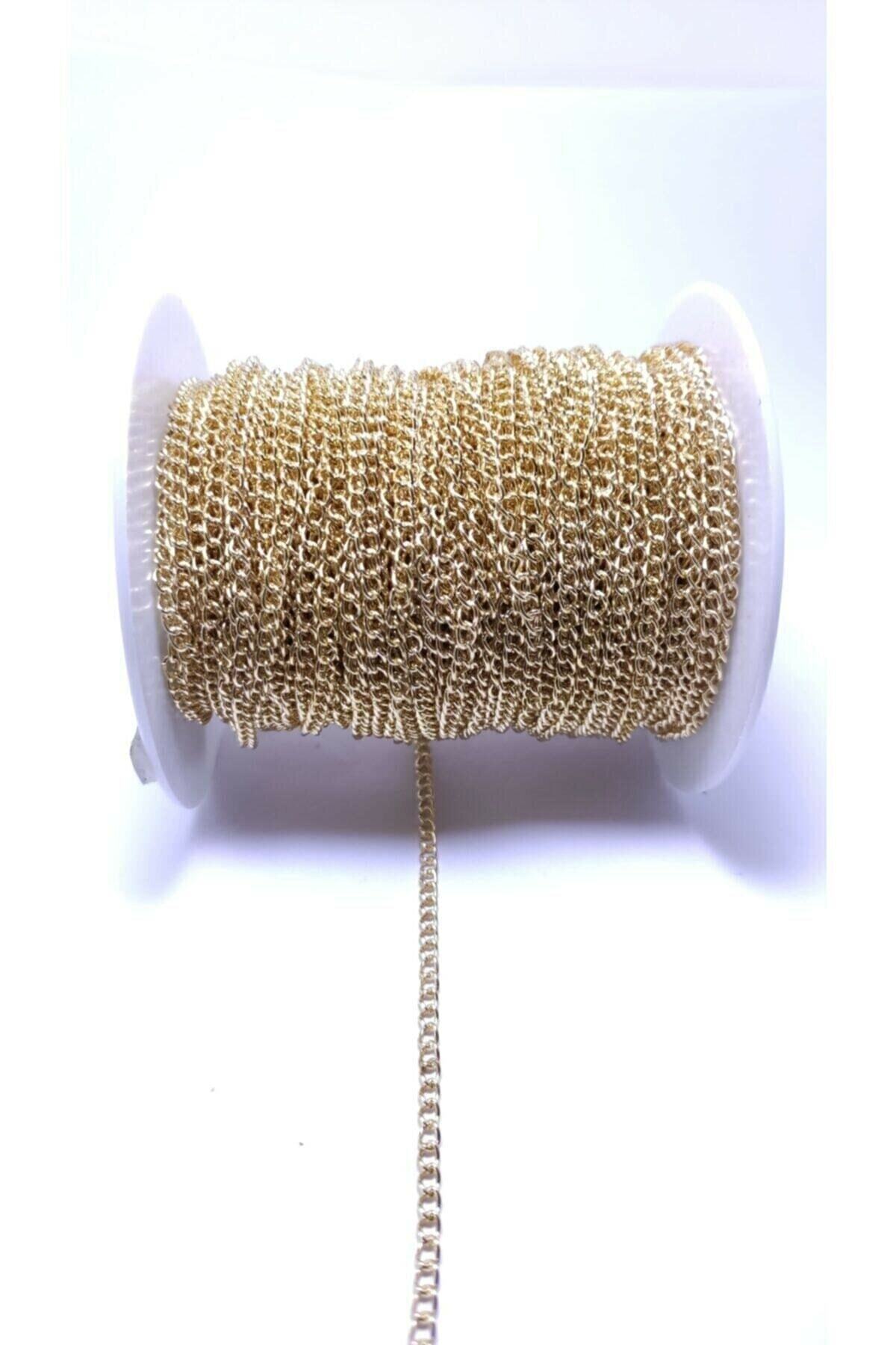 yiğit aksesuar Sarı Renk Metal Metrelik Zincir 5 Metre