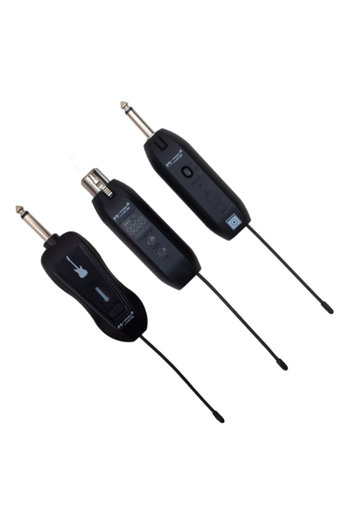 MagicVoice Mv-19595 Uhf Gitar Tip Kablosuz Mikrofon Üçlü Set Recever Xrl