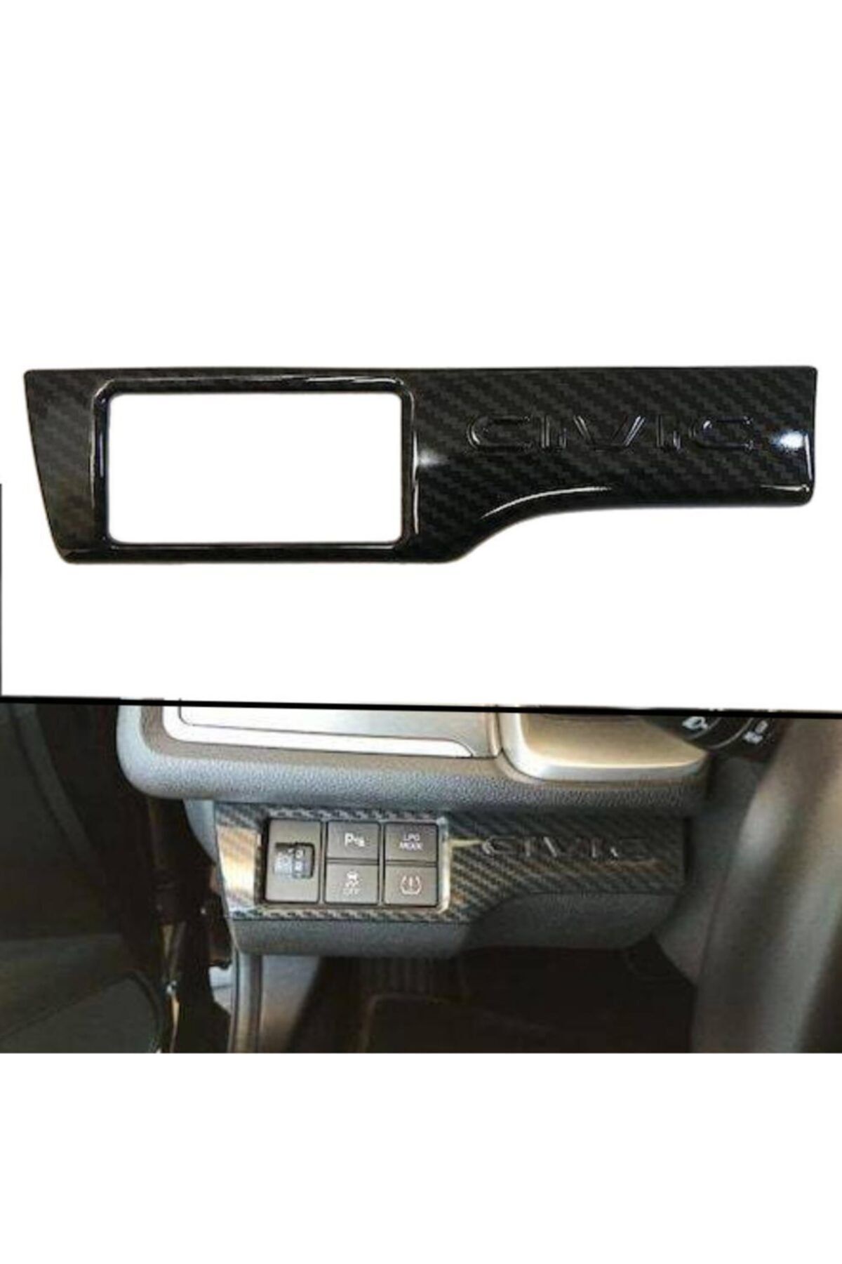 Araba Alışveriş Oto Aksesuar Tuning Honda Civic Sol Kapı Karbon Düğme Paneli