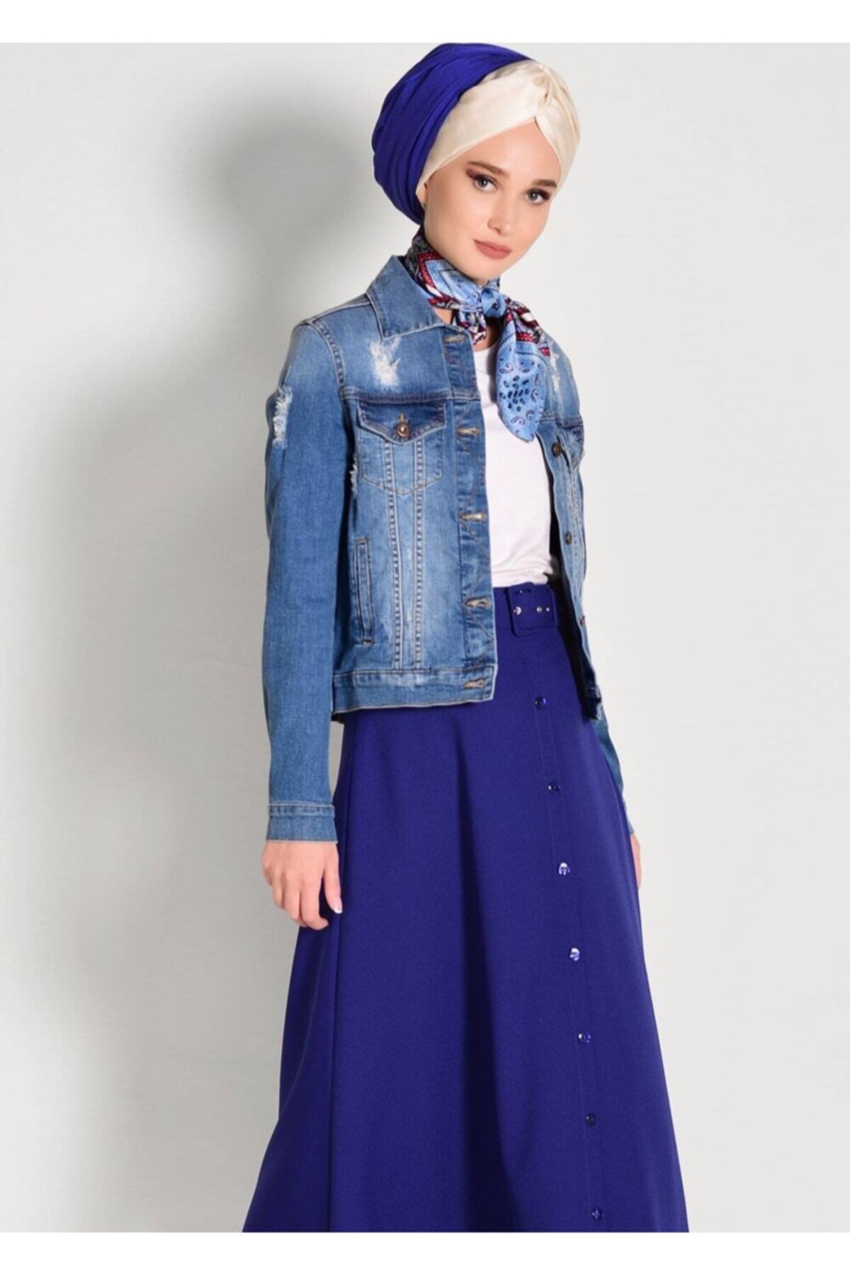 TRENDTESETTÜR Kemerli Düğme Detaylı Etek 081