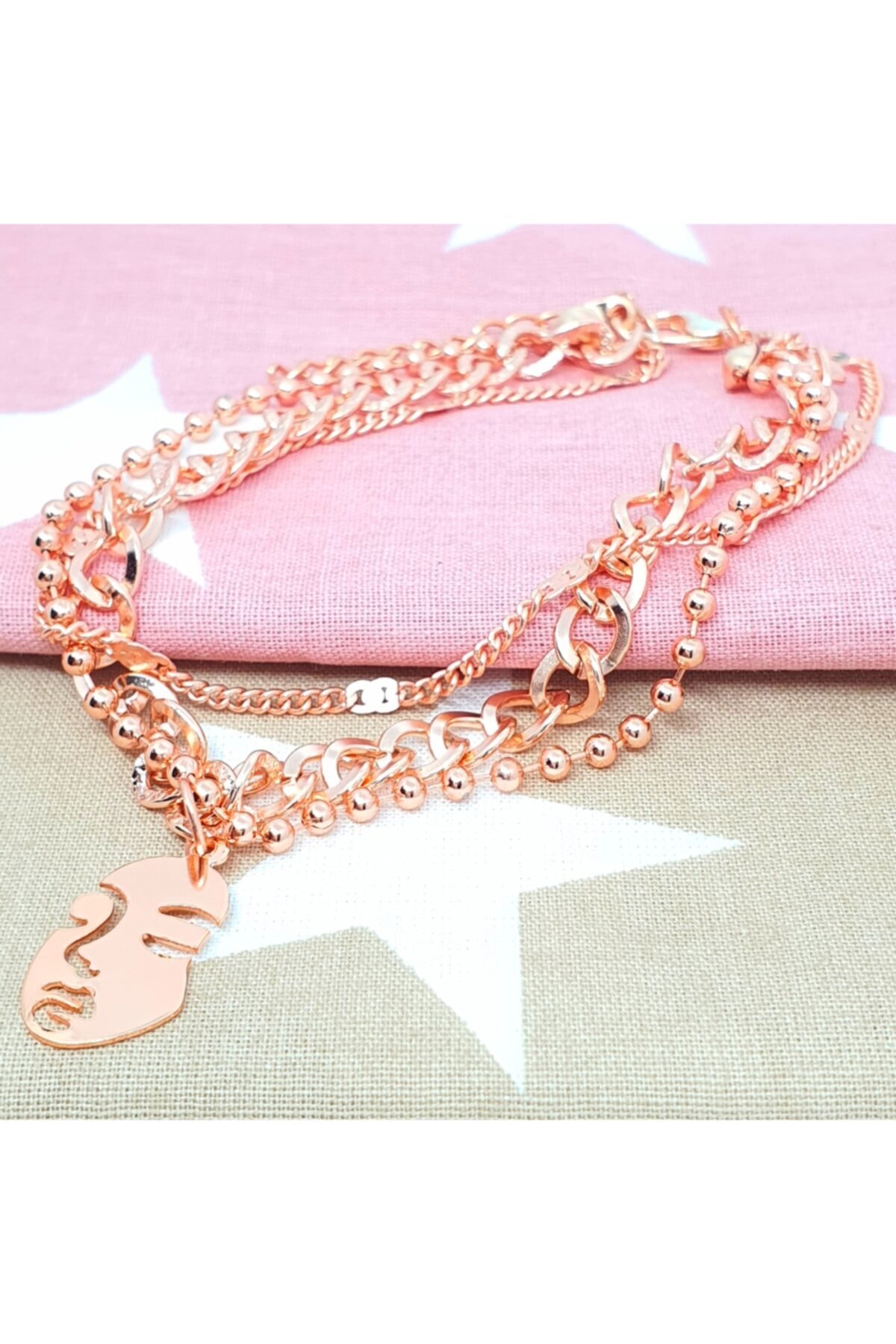 Stone Design Bracelet Kadın Yüzü Halhal