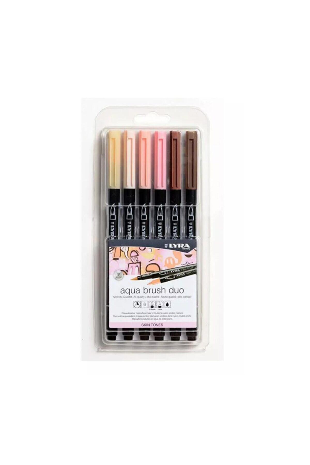 LYRA Aqua Brush Duo Çift Taraflı Brush Marker 6'lı Set Skin Tones