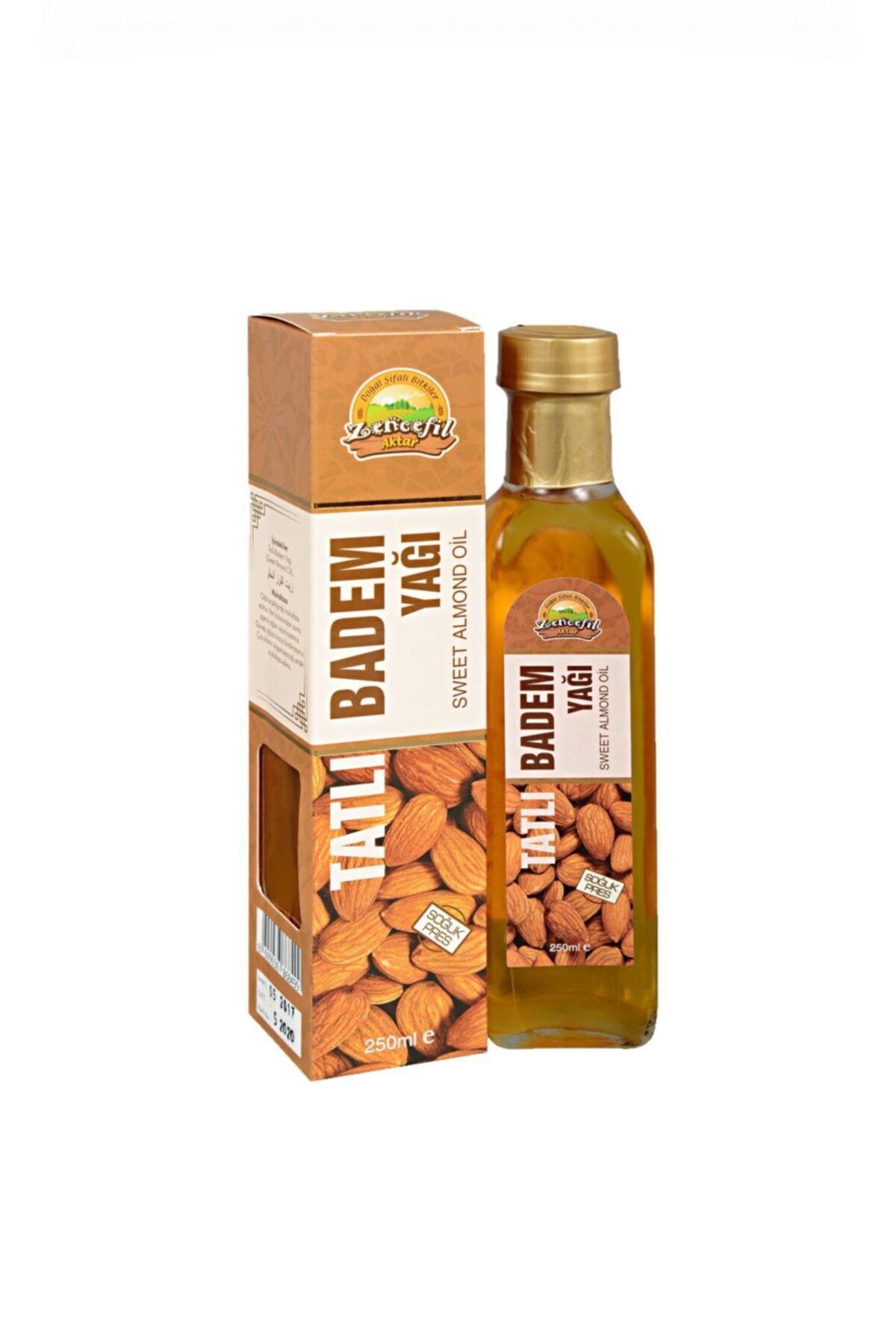 zencefil aktar Tatlı Badem Yağı 250 Ml %100 Soğuk Sıkım