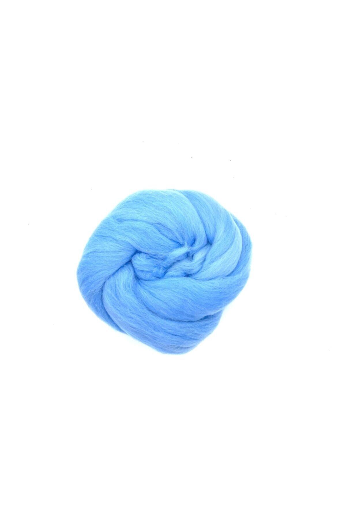 Yüncü Kız Keçe Yünü Bebe Mavi ( 50 Gram)