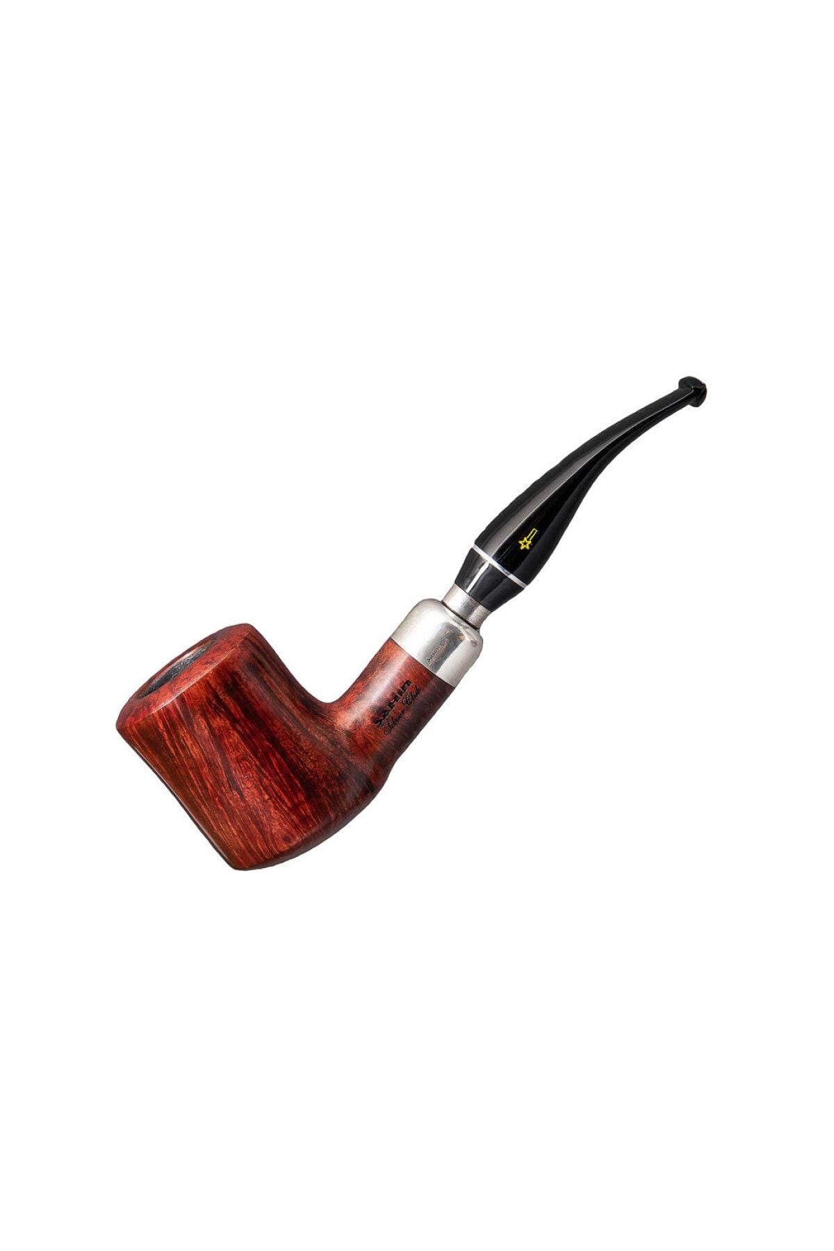Şahin Silver Club 920 9mm. Filtreli Ebonit Saplı Pipo