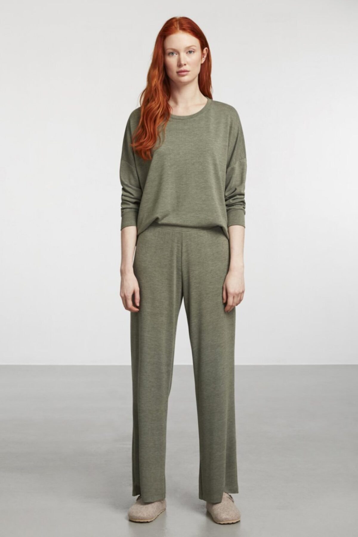 Penyemood Yeşil Uzun Kollu Örme Pijama Takım