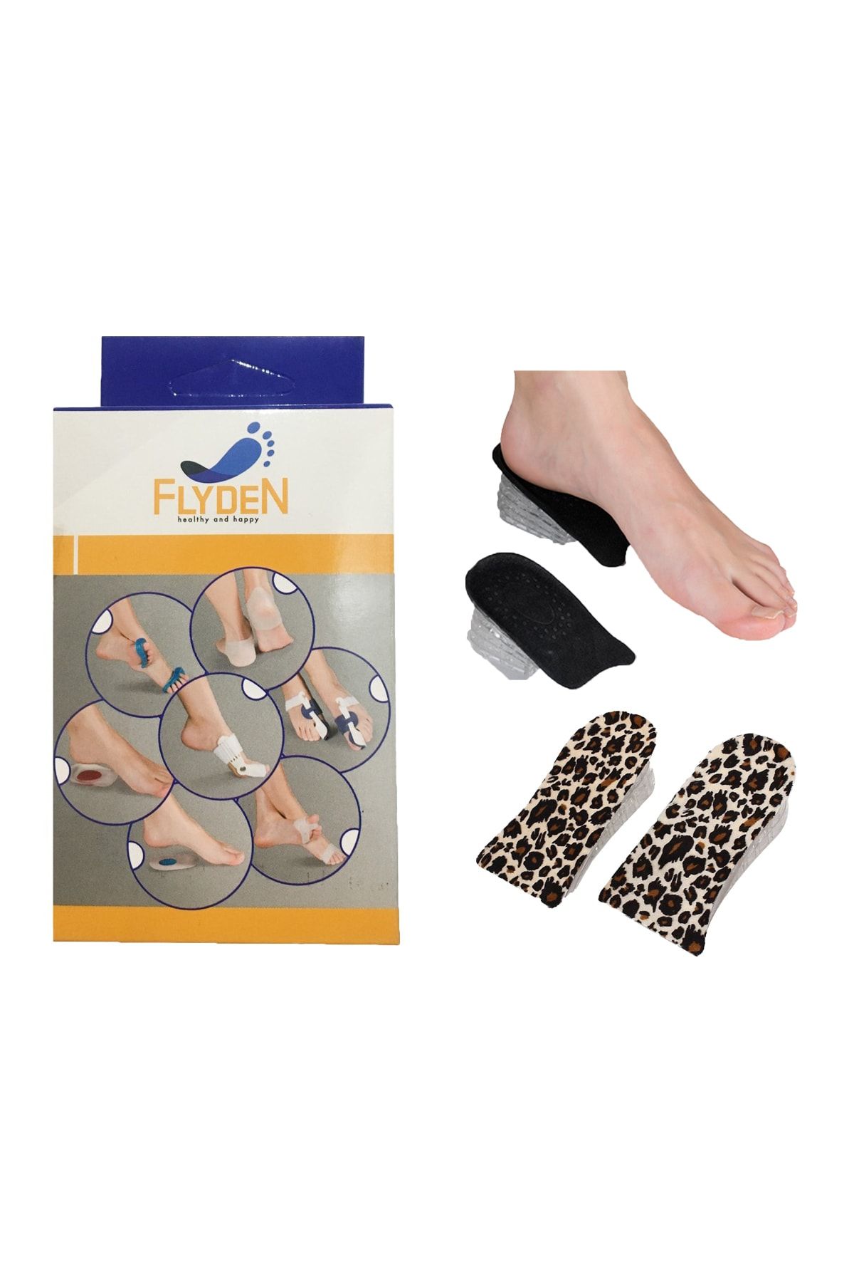 FLYDEN Boy Uzatıcı Jel Tabanlık Kademeli Boy Yükseltici Topuk Kutulu Set