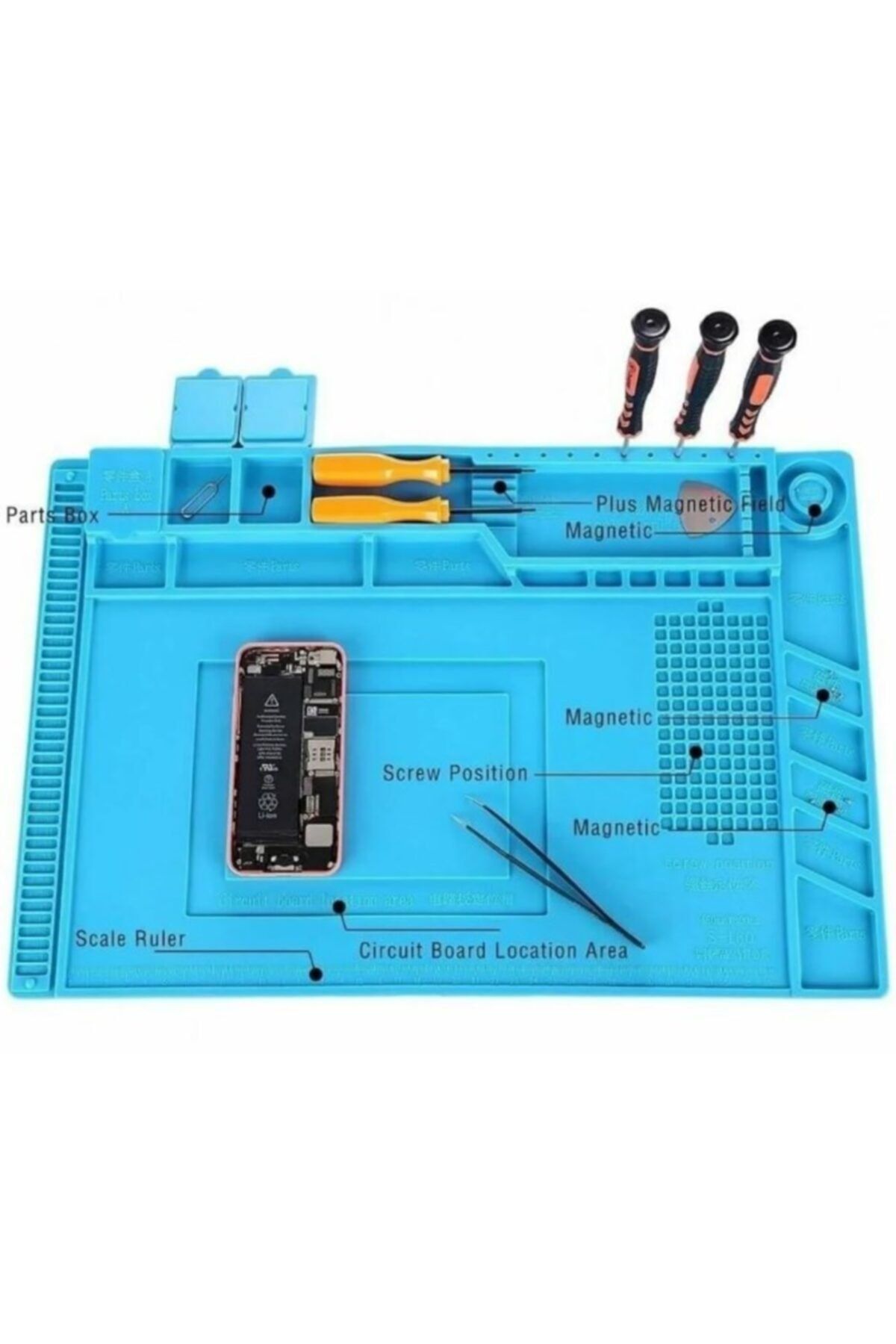 TEKNO İSTANBUL S160 Isıya Dayanıklı Silikon Ped Mıknatıslı Tamir Pedi 45x30cm