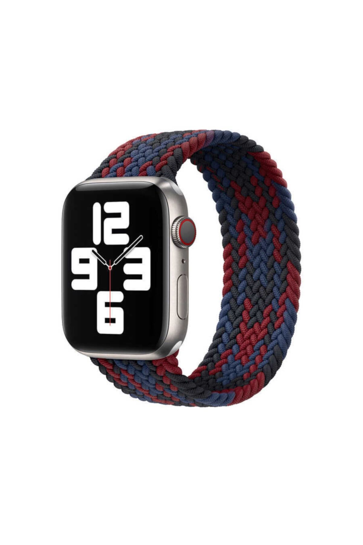 noktaks Apple  Uyumlu Watch 42mm Wiwu Braided Solo Loop Contrast Color Medium Kordon Akıllı Saat Kordonu