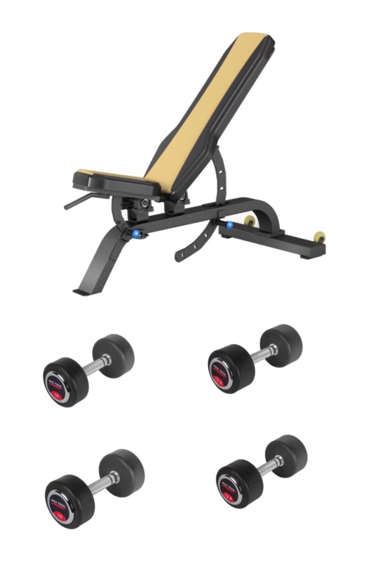 MaxTech Max Tech Ayarlanabilir Ağırlık Sehpası-bench Ve 10-12,5 Kg Deluxe Dambıl Set
