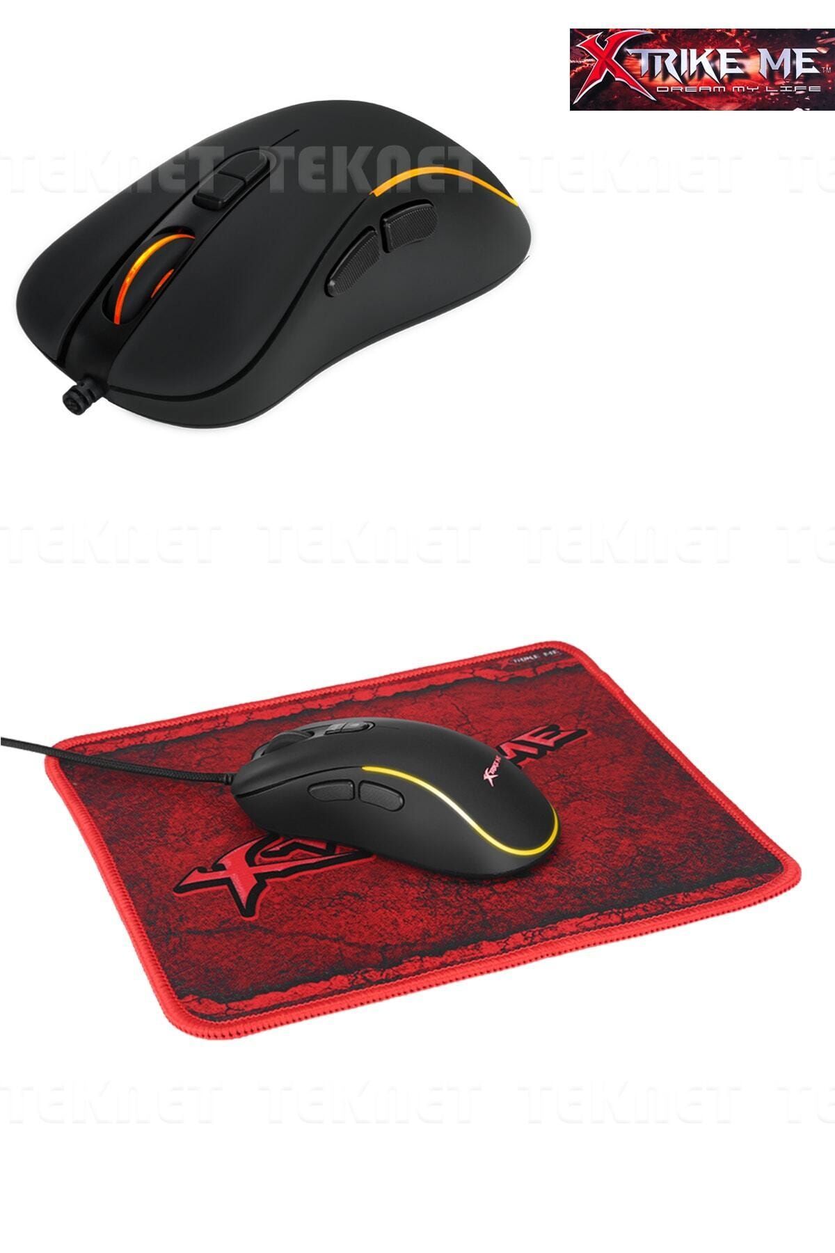 BLUPPLE Xtrike-me Gmp-290 7x Makrolu 3600 Dpı Işıklı Oyuncu Mouse Gaming Mouse Pad 2 In 1 Gamer Set