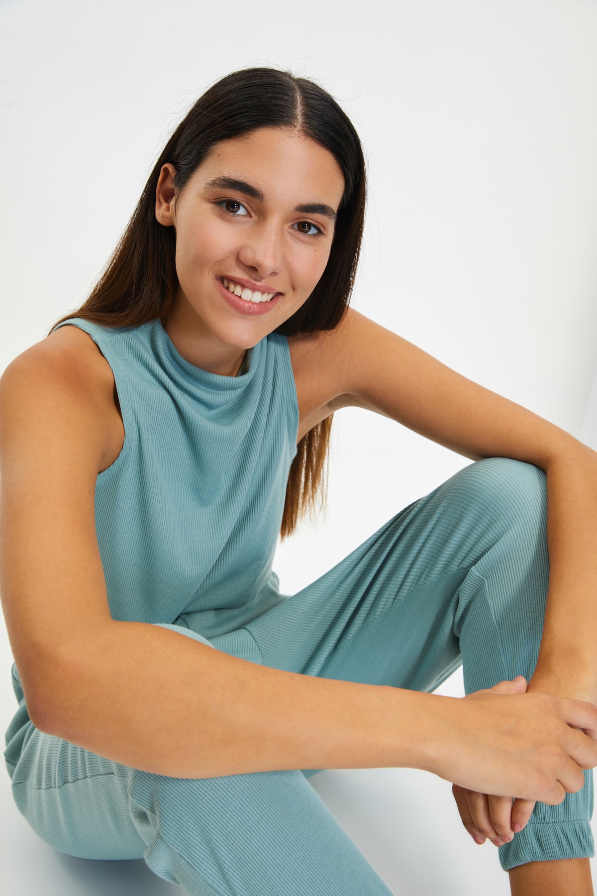 TRENDYOLMİLLA Mint Kaşkorse Örme Pijama Takımı THMAW22PT0047