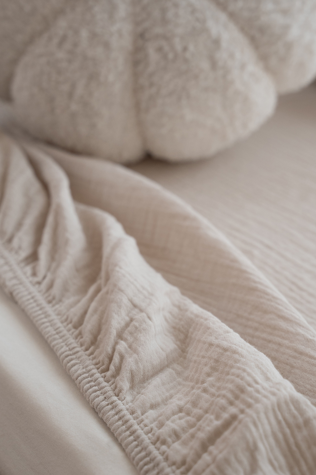 100 ٪ پنبه Bürümcük Müslin ورق های تایر - Beige Park Bed 70x120 سانتی متر