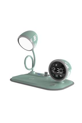 SL-CW21 Telefon Uyumlu Fast Şarj 15W Ayarlanabilir Led Işıklı LCD Ekran Double Alarmli Beyaz Image 0