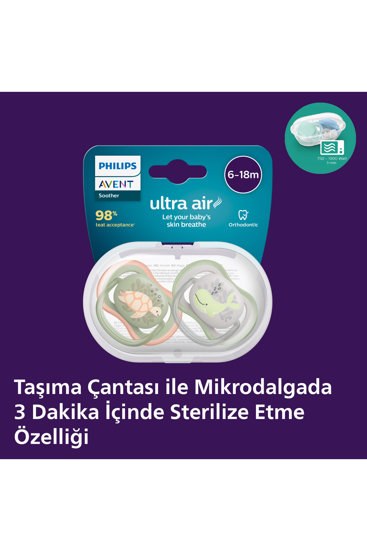 پستانک مردانه 6-18 ماهه SCF085/60 Ultra Air