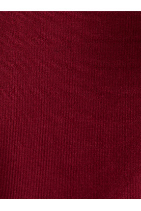 10779 Bisiklet Yaka Kısa Kollu Triko Bluz-Bordo Image 3