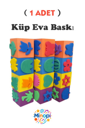 ( 1 Adet ) Sünger Baskı Eva Küp Boyama Süngeri Şekilli Süngerler 5x5 cm Image 0
