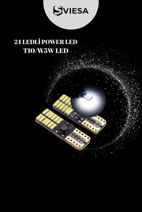 T10 Dipsiz W5w Canbus 24 Ledli Beyaz Park Plaka Ampulü (2 Adet) Image 0