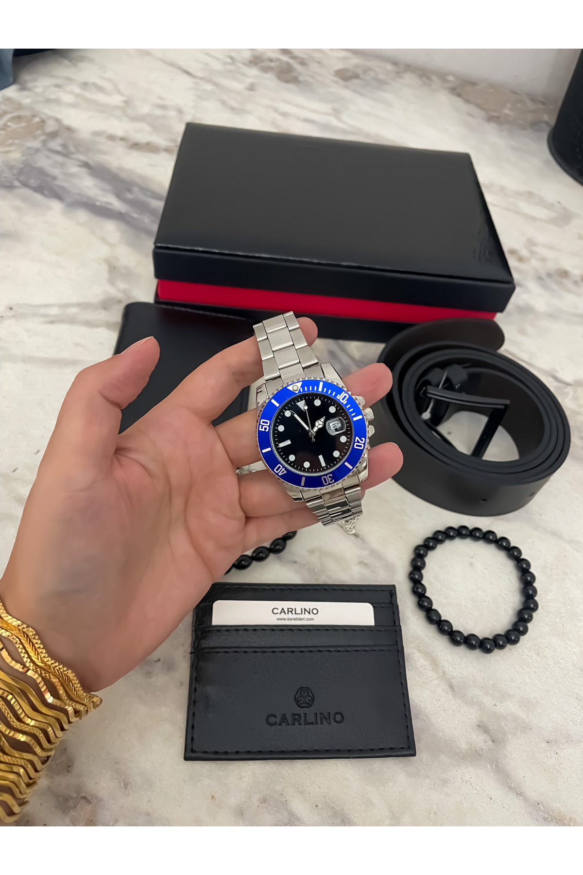 دستبند دستبند کمربند کیف پول تنظیم ساعت مردانه