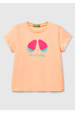 Kız Çocuk Yavruağzı Grafik Baskılı Kısa Kollu T-Shirt Image 0