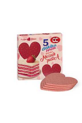 Red Velvet Kalp Şekilli 5 Dakika Hazır Mozaik Pasta - 20 cm Çapında 4 Kat Pasta Tabanı Bisküvisi Image 0