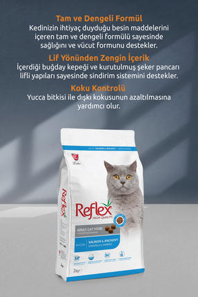 Somonlu ve Hamsili Yetişkin Kedi Maması 2 kg Image 1