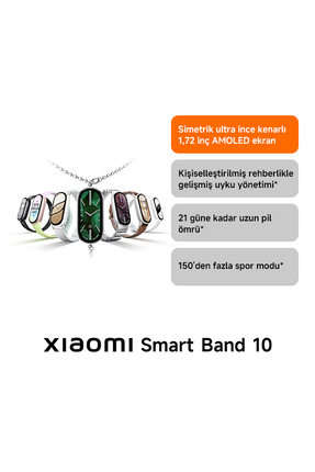 Smart Band 10 - Siyah Akıllı Bileklik (Xiaomi Türkiye Garantili) Image 1