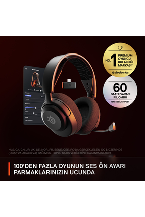 Arctis Nova 5 Wireless 2.4Ghz ve Bluetooth Siyah Gaming (Oyuncu) Kulaklığı Image 2