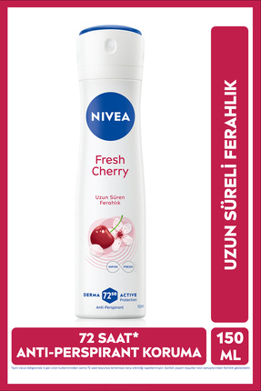 Kadın Sprey Deodorant Fresh Cherry 150ml, 72 Saat Anti-perspirant Ter Koruması, Uzun Süreli Ferahlık Image 0