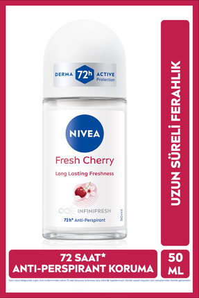 Kadın Roll-on Deodorant Fresh Cherry 50ml, Gün Boyu Ferahlık, Kiraz Kokusu, 48 Saat Ter Koruması Image 0