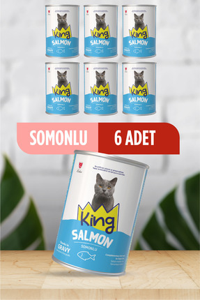 Sos İçerisinde Et Parçacıklı Somonlu Kedi Konservesi 400 gr x 6 Adet Image 0