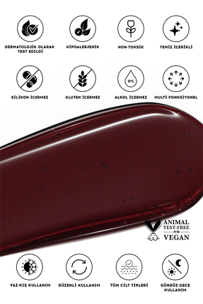 Nemlendirici Parlatıcı 3in1 Lip Balm | Dudak Bakım | Black Cherry Bordo | Hyaluronik Asit Seramid Image 7