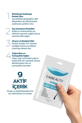 9 Aktifli Aşırı Yıpranmış Ve Dökülen Saçlar Için Hızlı Saç Uzatan Besleyici Onarıcı Saç Maskesi Image 1