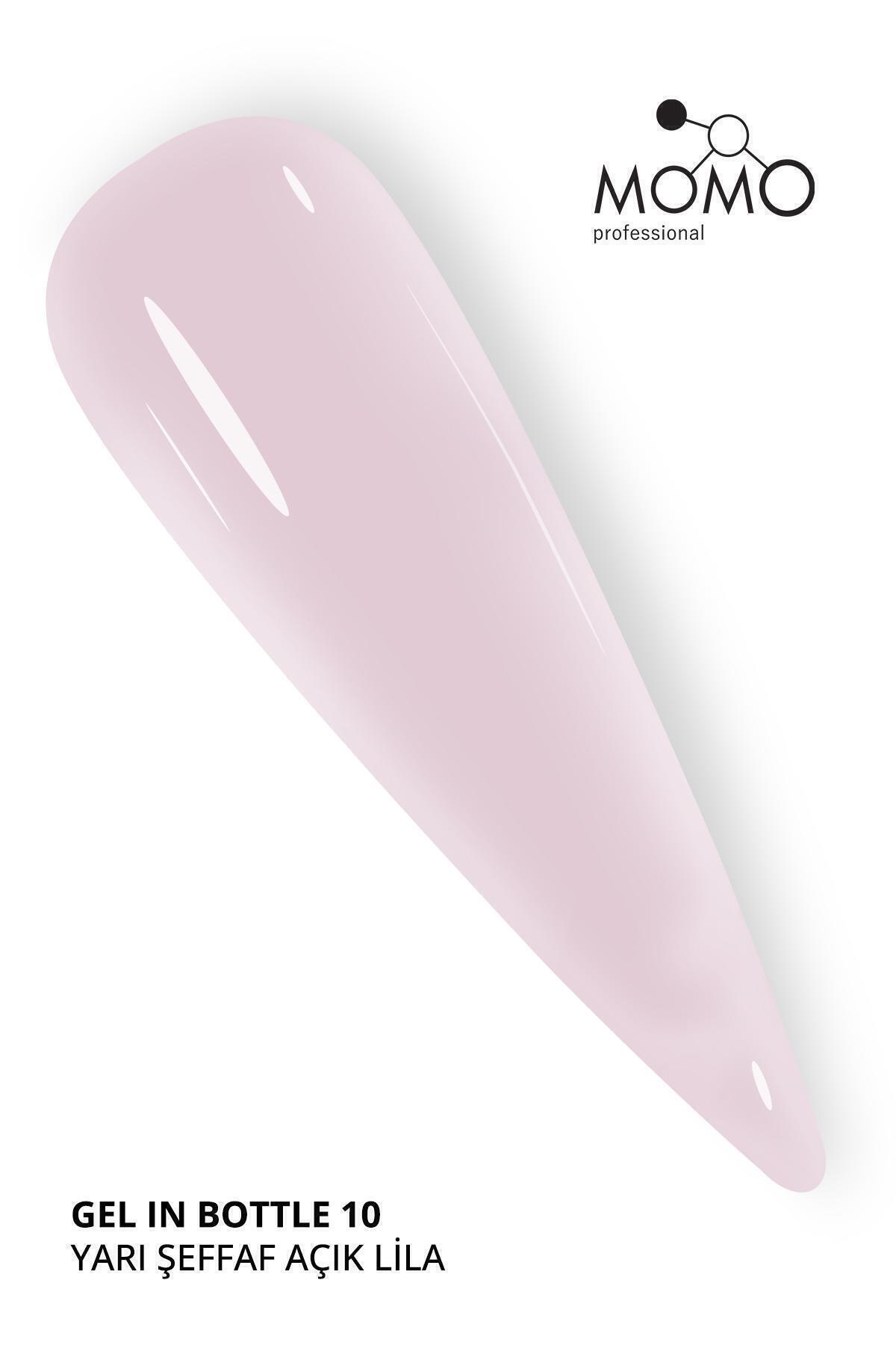 ژل در بطری شماره 10، ژل ناخن مصنوعی با برس هوشمند، نیمه شفاف یاسی روشن، 18 میلی لیتر، بدون TPO