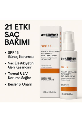 Spf 15 Keratinli Ve Kolajenli Onarıcı Durlanmayan Saç Bakım Kremi 250 ml Image 1