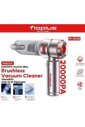 FP-02 Kablosuz Araç İçi Süpürge Mor | 20000PA Güçlü Vakum | Fırçasız Motor | Üfleme & Vakum Ö Image 0