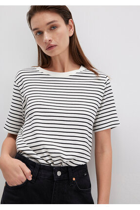 Siyah Çizgili Tişört Regular Fit / Normal Kesim 1611653-85143 Image 0