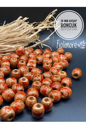 Desenli Ahşap Boncuk 16 mm(50 gr 40 Adet)Delik Çapı 6mm Makrome Çanta Bileklik Kolye Tahta Boncuk Image 0