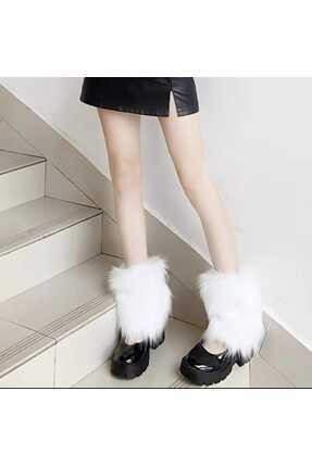 Kısa Kürk Tozluk Peluş Tozluk Y2k Image 1